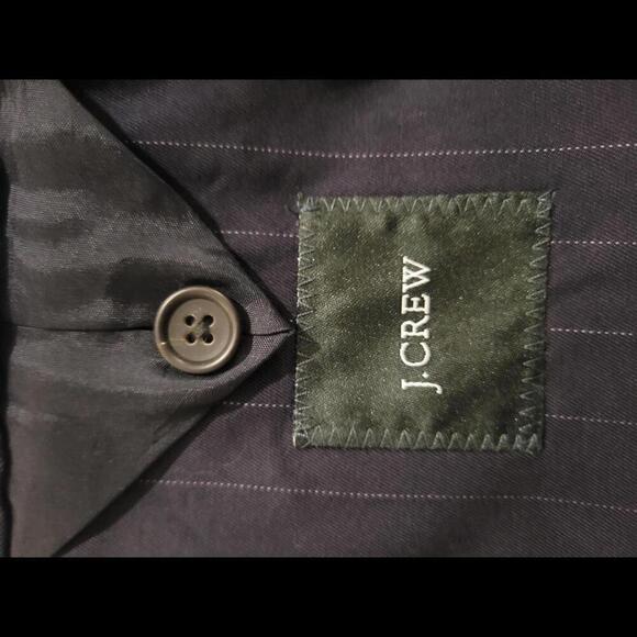 NWT J Crew 40R blue pinstripe cotton blazer. 3 button closure - Picture 3 of 5